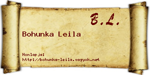 Bohunka Leila névjegykártya
